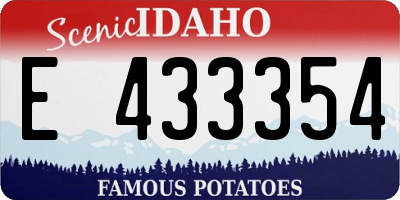 ID license plate E433354