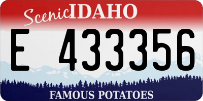 ID license plate E433356