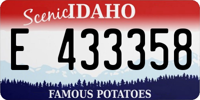 ID license plate E433358