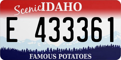 ID license plate E433361