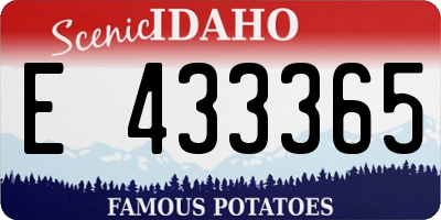 ID license plate E433365