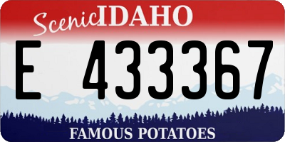 ID license plate E433367