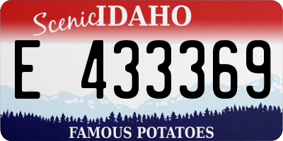 ID license plate E433369
