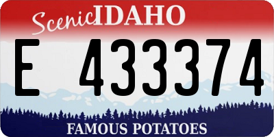 ID license plate E433374