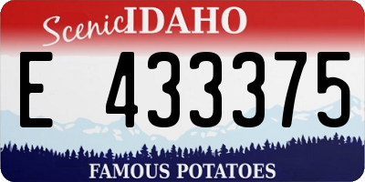 ID license plate E433375