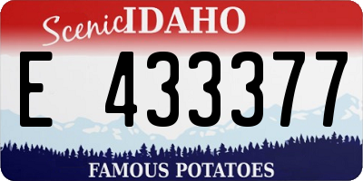 ID license plate E433377