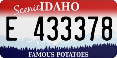 ID license plate E433378