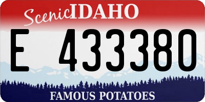 ID license plate E433380