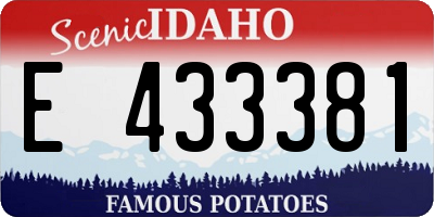 ID license plate E433381