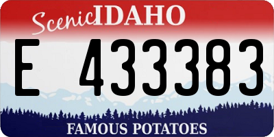 ID license plate E433383