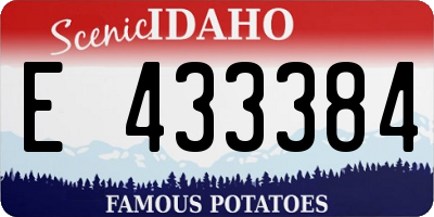 ID license plate E433384