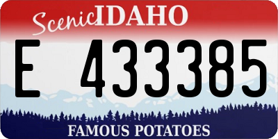 ID license plate E433385