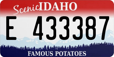 ID license plate E433387