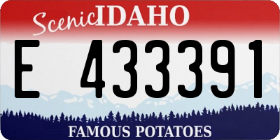 ID license plate E433391