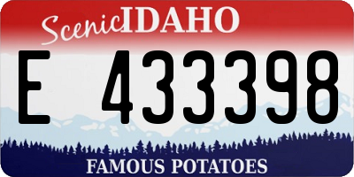 ID license plate E433398