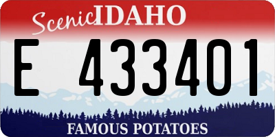 ID license plate E433401
