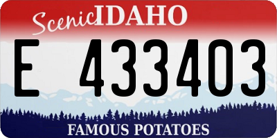 ID license plate E433403