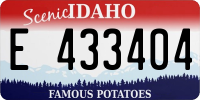 ID license plate E433404