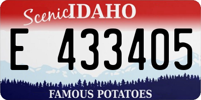 ID license plate E433405