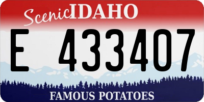 ID license plate E433407