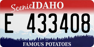 ID license plate E433408