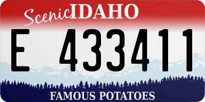 ID license plate E433411