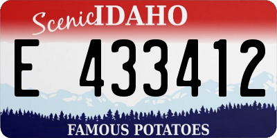ID license plate E433412