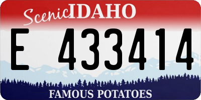 ID license plate E433414