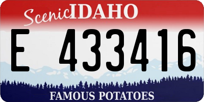 ID license plate E433416