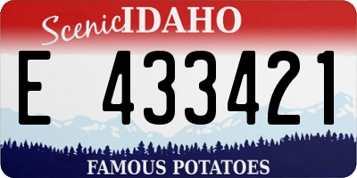 ID license plate E433421