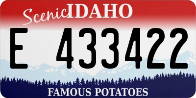 ID license plate E433422