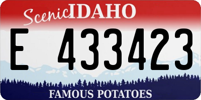 ID license plate E433423