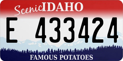 ID license plate E433424