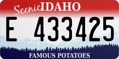 ID license plate E433425