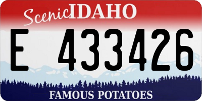 ID license plate E433426