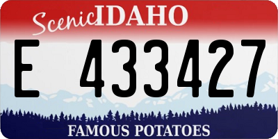 ID license plate E433427
