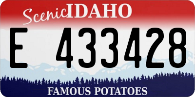 ID license plate E433428