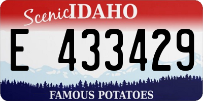 ID license plate E433429
