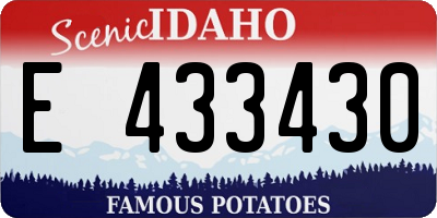 ID license plate E433430