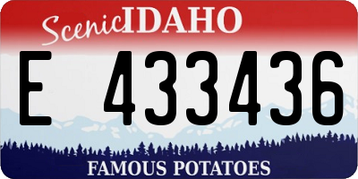 ID license plate E433436