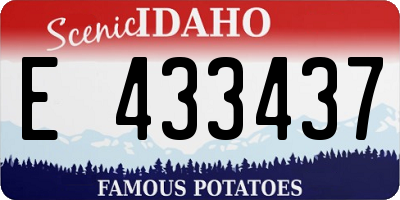 ID license plate E433437