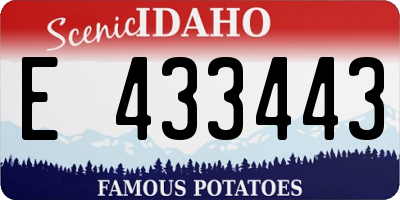 ID license plate E433443