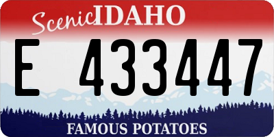 ID license plate E433447