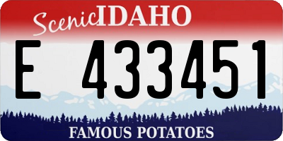 ID license plate E433451