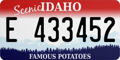 ID license plate E433452