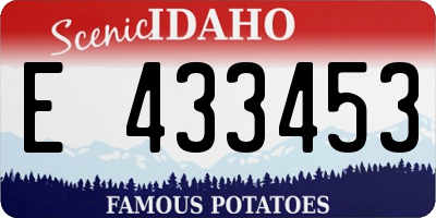 ID license plate E433453