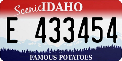 ID license plate E433454