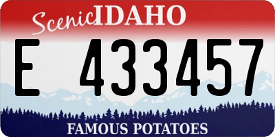 ID license plate E433457