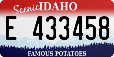 ID license plate E433458