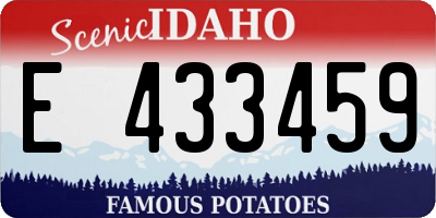 ID license plate E433459